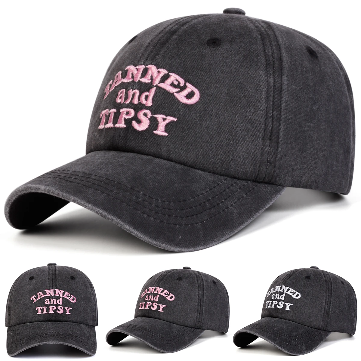 Unisex TANNED AND TIPSY Baseballkappen mit Stickerei, für Frühling und Herbst, für den Außenbereich, verstellbare Freizeithüte, Sonnenschutzhut, Sportkappe