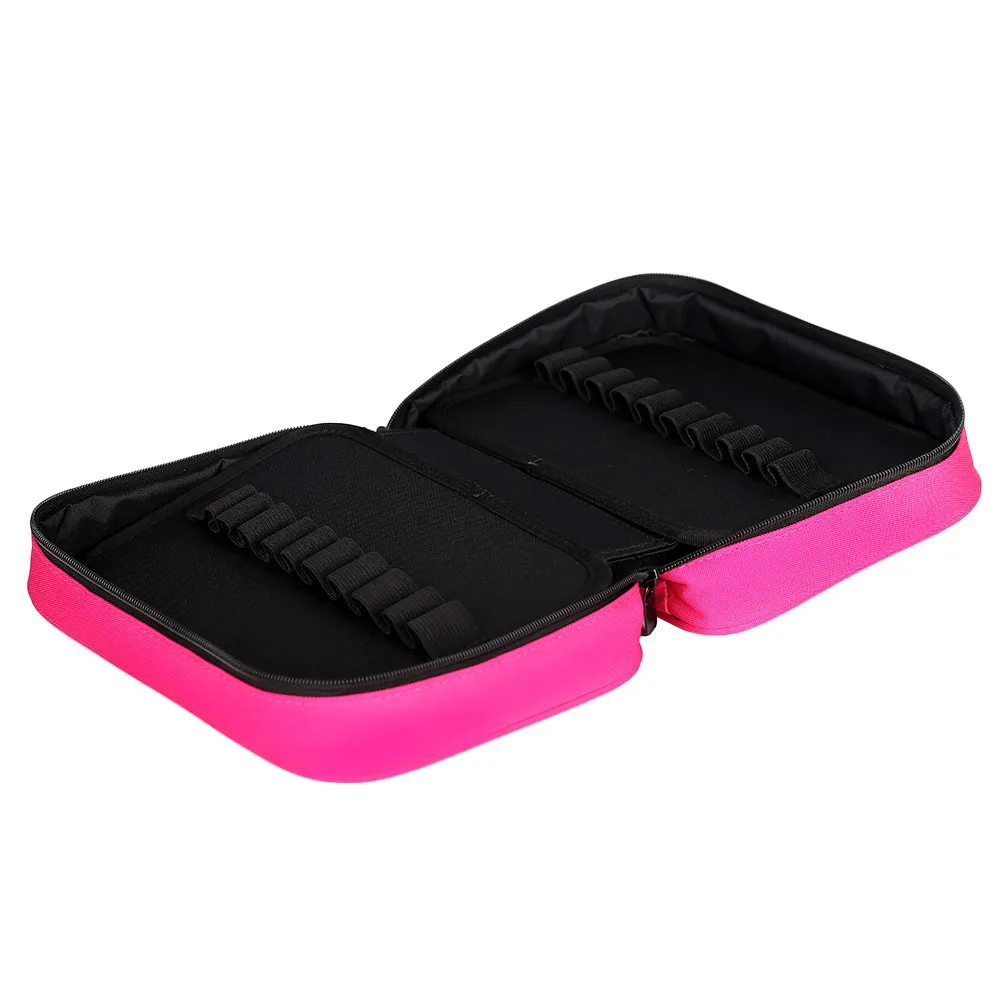 1Pcs Tough Oxford Cloth Stationery Pouch 40 Slot Marker Pen Bag Portable Handle Smooth Zipper Art Marker Carrying Case Drawing
