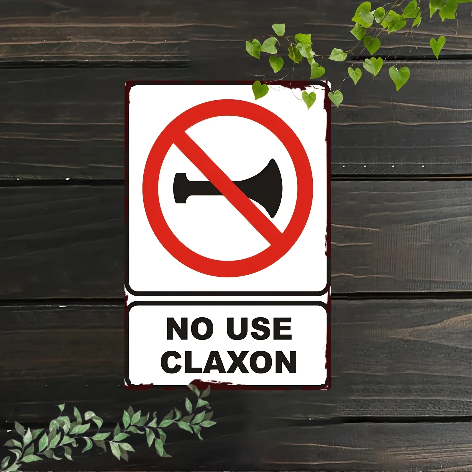 CIFBUY Retro No Horn Sign Waterproof Aluminum Wall Art, Durable Metal Decor For Home Bar Garage Office
