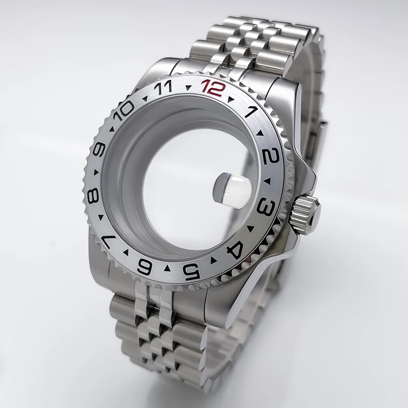 NH35 kast 40 mm Sub Gmt Jubile roestvrijstalen band saffierglas voor Seik Mod accessoires NH35 NH36 NH34 uurwerk horlogekast