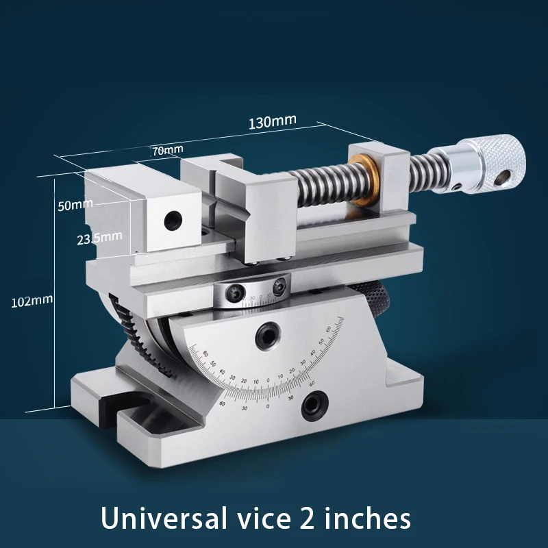 2 Inch/3 Inch Precision Universal Vise with 360 ° Rotation Adjustable Angle Sine Tilt Grinder Vise Manual Milling Machine Tool