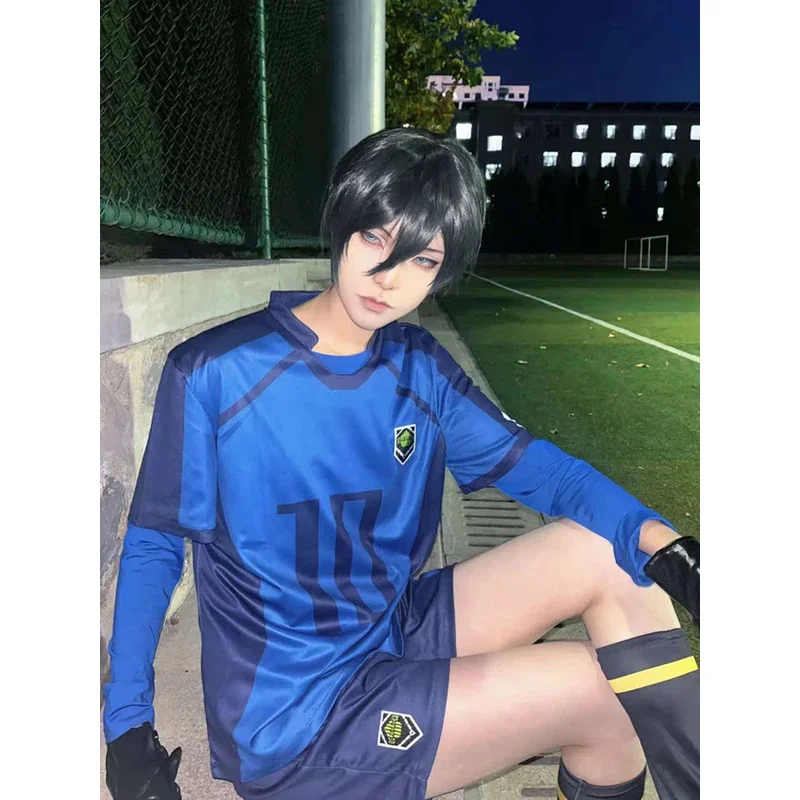 2025 22 bloqueio anime cosplay traje chigiri bachira isagi reo rin nagi hiori yukimiya niko shorts camiseta meia peruca azul