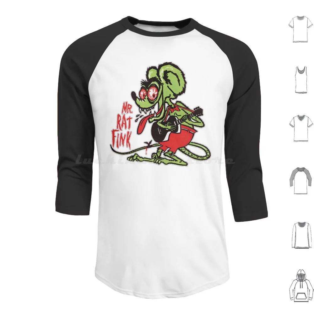 

Толстовка с капюшоном Mr. Rat Fink, хлопковая толстовка с длинными рукавами Rat Fink Mr Rat Fink Weirdo Kustom Kulture Hotrod, винтажный монстр 1960-х годов