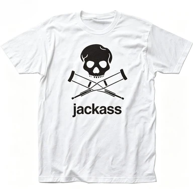 Vintage T-Shirt Skull Cross Crutches Graphic 2026 Unisex Tee White Skeleton Head & Crossed Walking Stick Print, Oversized Casual