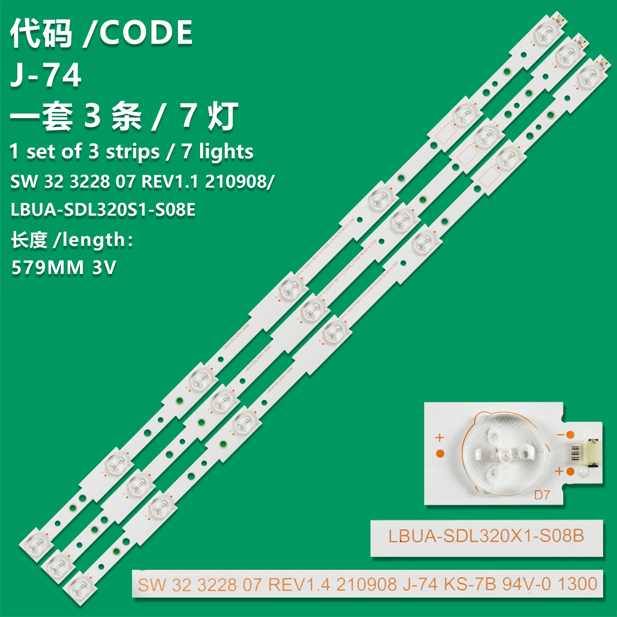 

Applicable to Skyworth 32E306C light strip SW 32 3228 07 REV1.1 LBUA-SDL320S1-S0KA