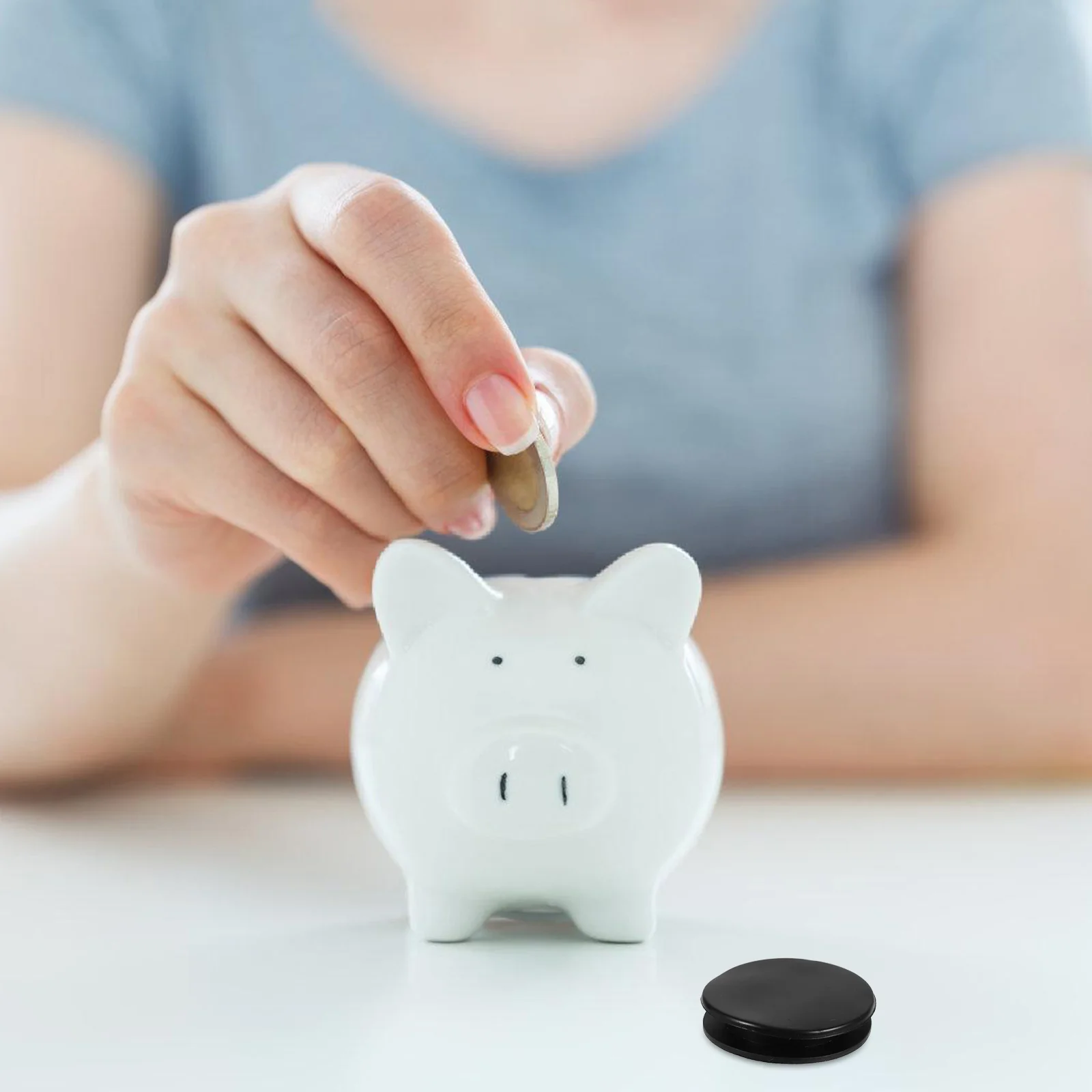 

20Pcs Piggy Bank Stopper Rubber Saving Box Plug Black Bank Closure Money Pot Plug Secure Coin Saving Cover