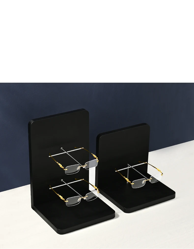 Oirlv Premium Schwarze Brillengestelle Brillen-Präsentationsständer Brillen-Aufbewahrungsregal für Brillen-Spezialläden 3-stufiges Brillenregal – Detail 3