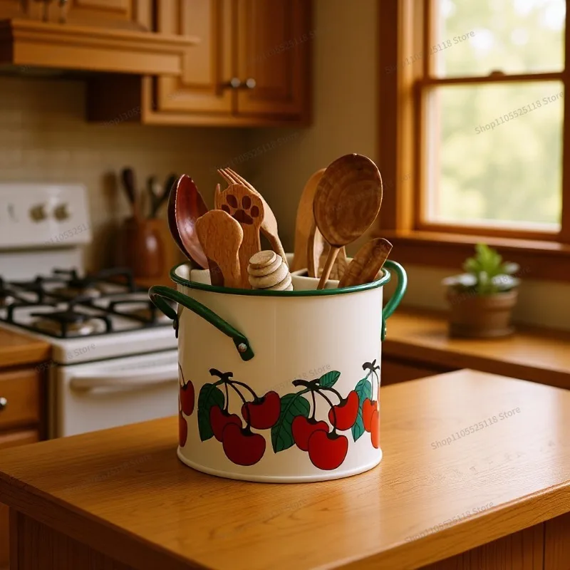 For Household Vertical Kitchen Tools Chopsticks Chopstick Tube Cage Chopstick Cage Thickened Spoon Tableware Storage Cherry Grid