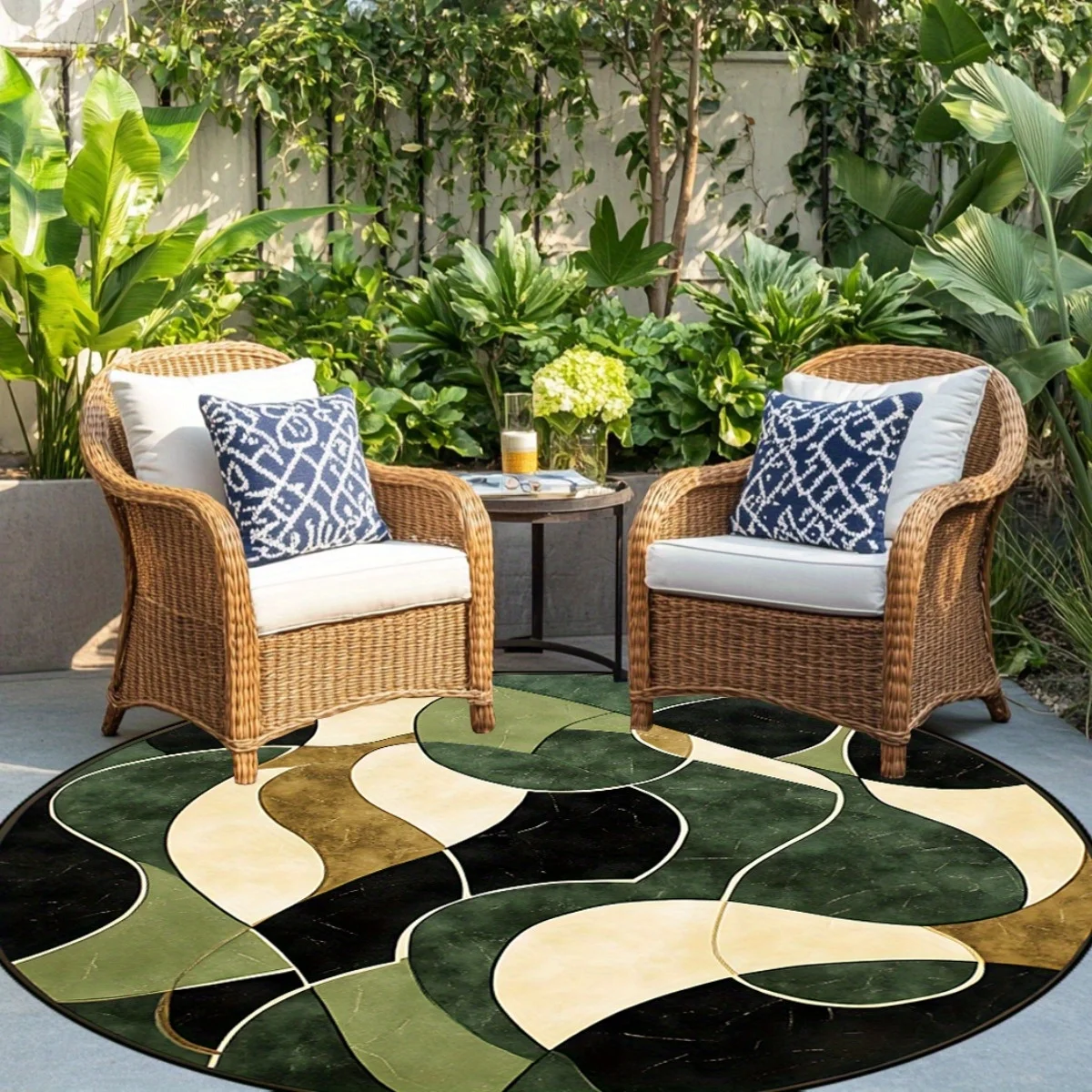 Modern Abstract Line Round Area Rug Living Room Dining Table Floor Mat Bedroom Decor Valentine Easter Spring Ornament