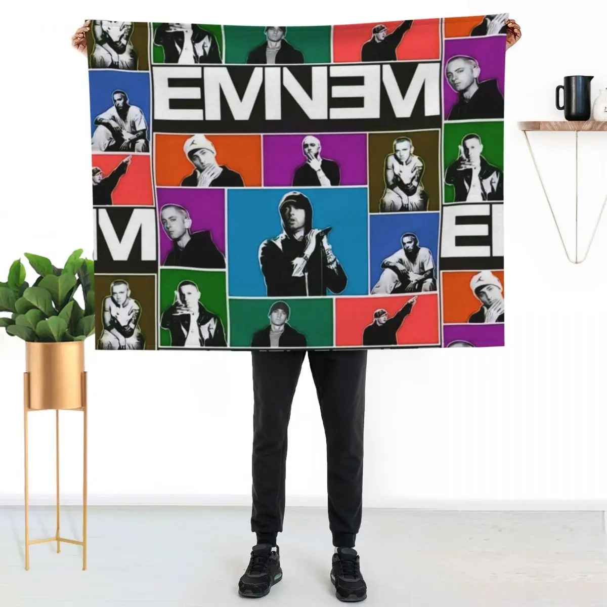 Mosaic Eminem Throw Blanket Ultra Plush Cozy Blanket for Napping Sleeping