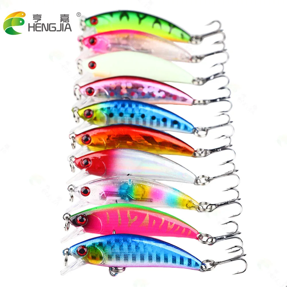 Fishing Gear Plastic Lure Bait Submersible Minnow 5.5CM 4.8G Bionic Short Tongue Bait Death Swinging Temptation Popper Lures