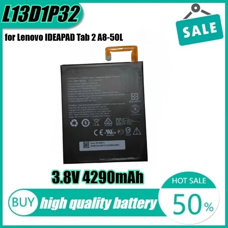 

New L13D1P32 3.8V 16.3Wh 4290mAh Laptop Battery for Lenovo IDEAPAD Tab 2 A8-50L A8-50 A5500-F 1ICP3/100/114