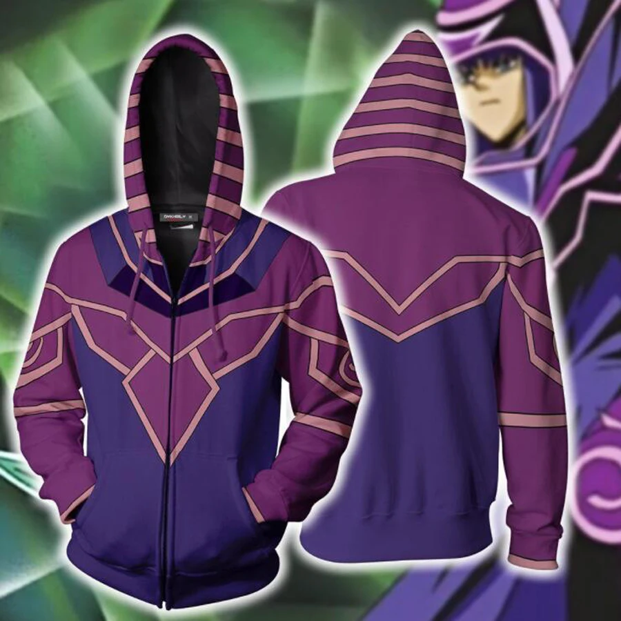 Trận Đấu Tay Đôi Quái Vật YU GI OH 3D In Hình Khóa Kéo Lên Nữ/Nam Hoodie Nỉ Marufuji Ryo Cosplay Dây Kéo Mũ Trùm Đầu nam Phù Hợp Với Áo