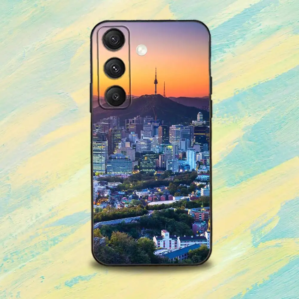 SEOUL T-Travel Südkorea Handyhülle für Samsung S25, S24, S10, S22, S21, S20, S23, Ultra, Plus, Lite, FE, weiche Silikon-Schutzhülle