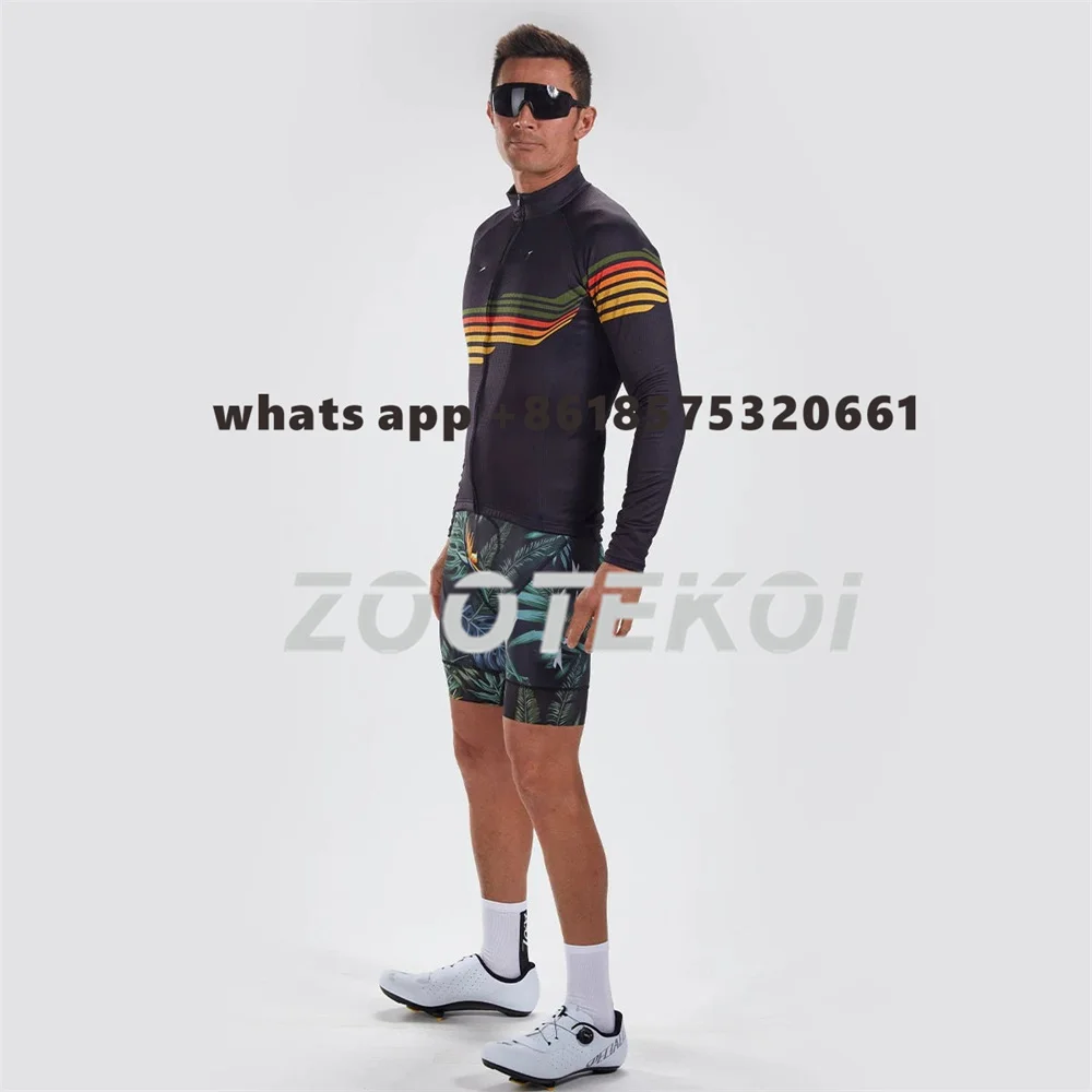 

ZOOTEKOI Cycling Jersey Suit Ciclismo Team Clothing Mens Shirt Long Sleeve Bib Shorts Road Bike Mtb MENS LTD CYCLE THERMO JERSEY