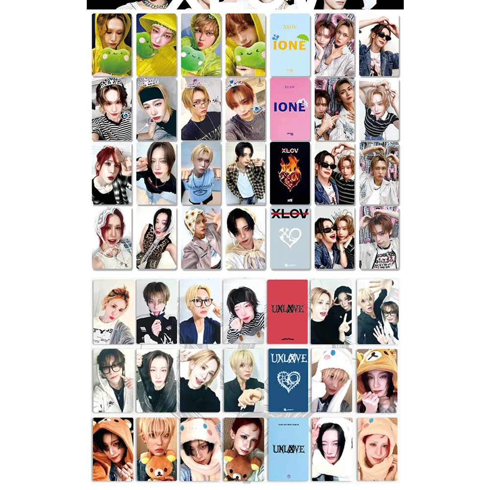 

KPOP XLOV Album I ONE Photocard Fan Signning Card Бонусная карта Яркая пленка Wumuti Rui Hyun Haru Коллекция фанатов