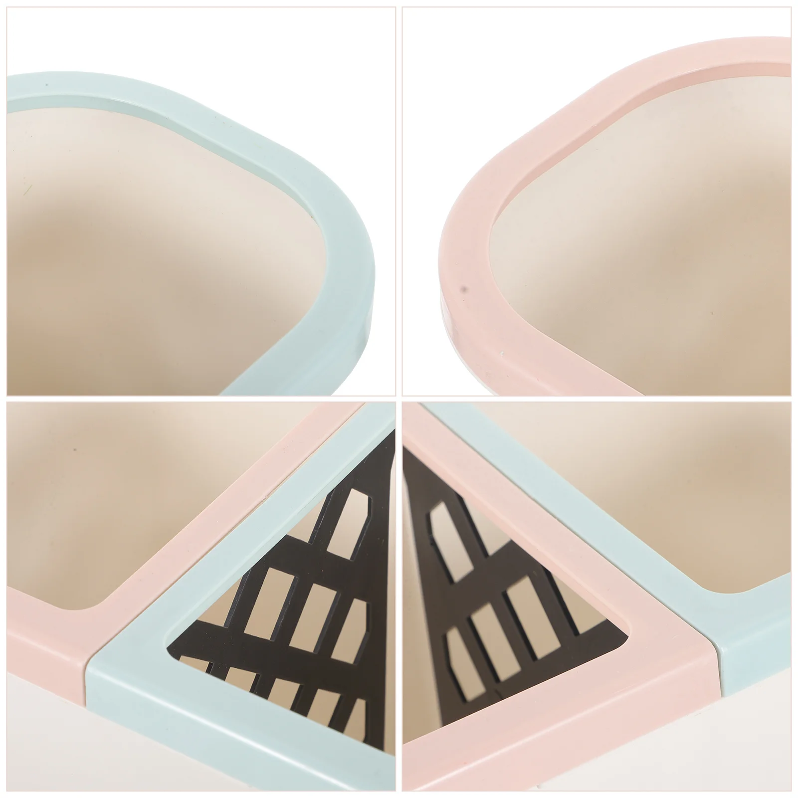 

1pc Dual Compartment Trash Can Kitchen Bathroom Office Home Space Saving Double Garbage Bin Wide Opening White Pedal Dust Box