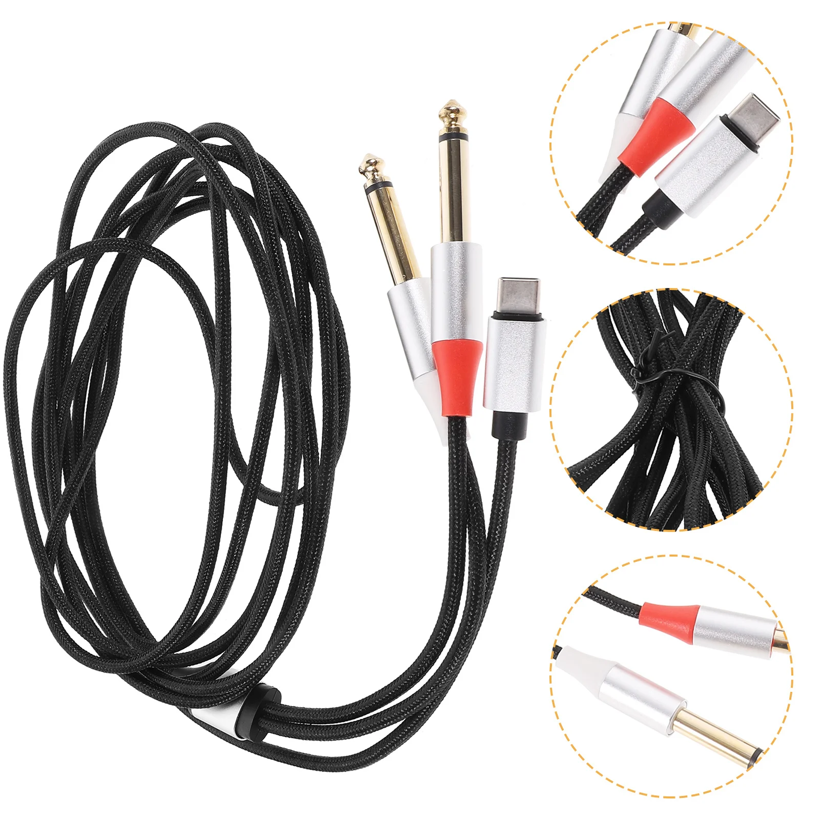 

USB C to Dual 1 4 Audio Cable 3M Firm Material Audio Adapter Cable Suitable for Studio Recording Mixing Console Equipment