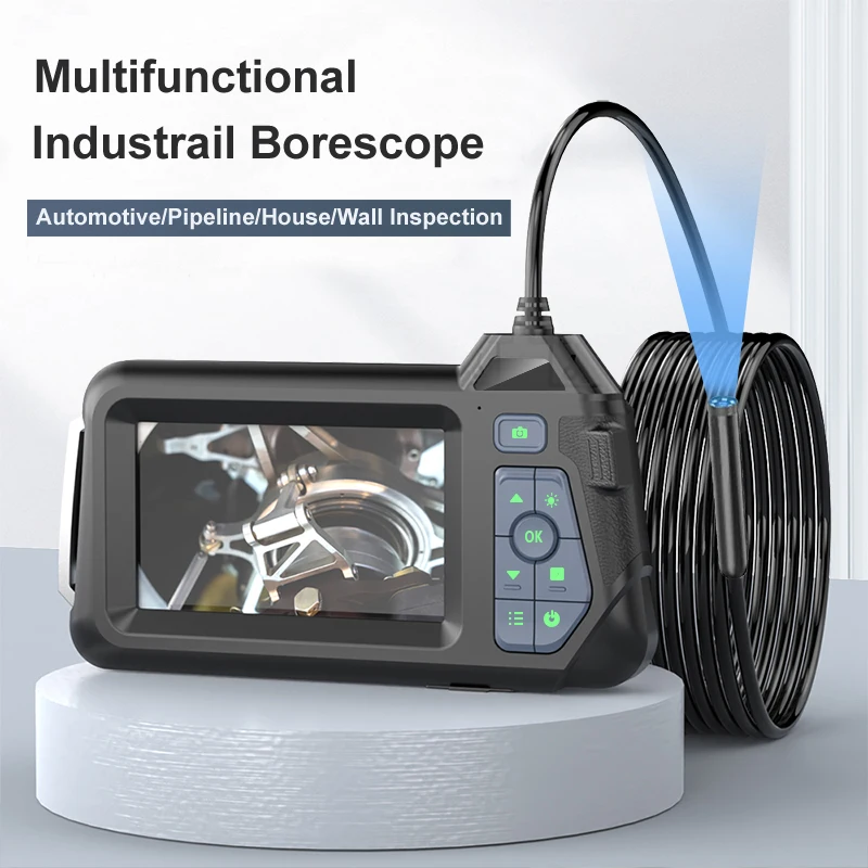 

Industrial 1080P Endoscope Camera, 4.3" IPS Screen, Single/Dual Lens, IP68 Waterproof, 8 LEDs, Pipe and Car Inspection for Sewer