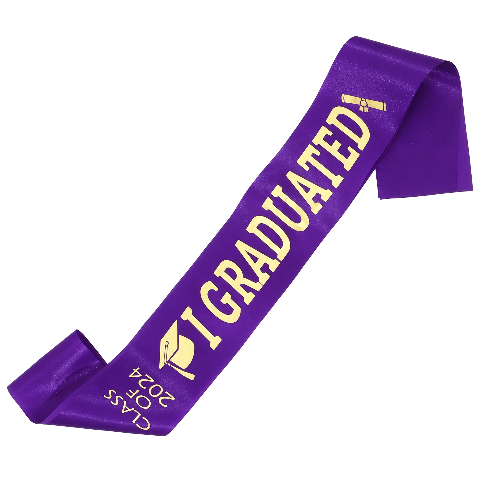 

Graduation Party Sash Class of 2024 Cloth Gold Embossed Multi Functional Shoulder Strap Ceremonial Belt One Size Fits All