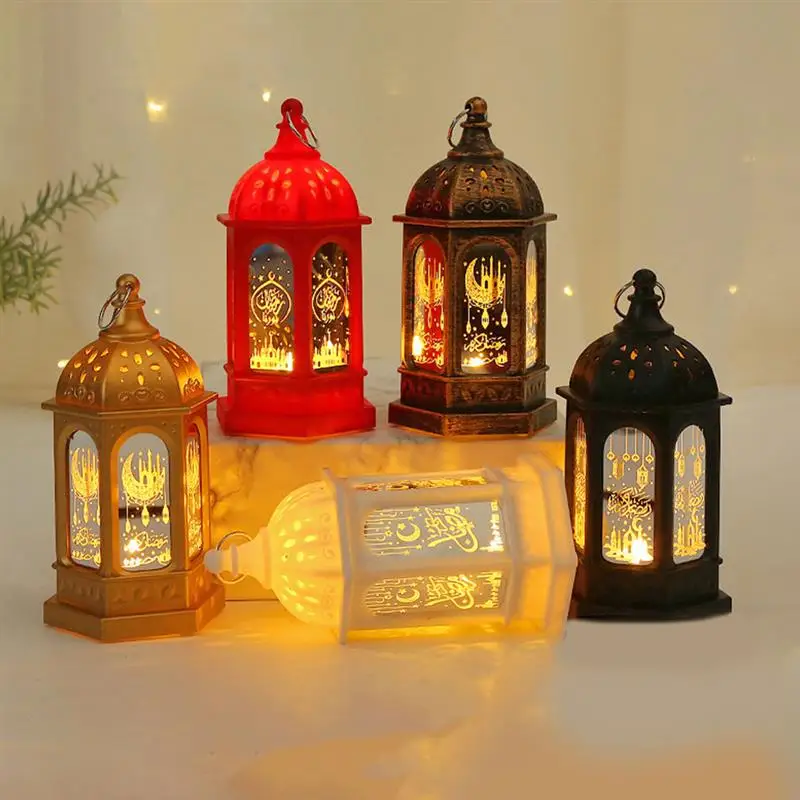 2 PCS Ramadan Lantern Eid Lamp Ornament Arabic -Fitr Wind Moroccan Decor Party Ramadan Wind Lamps Moroccan Lamp Adorns