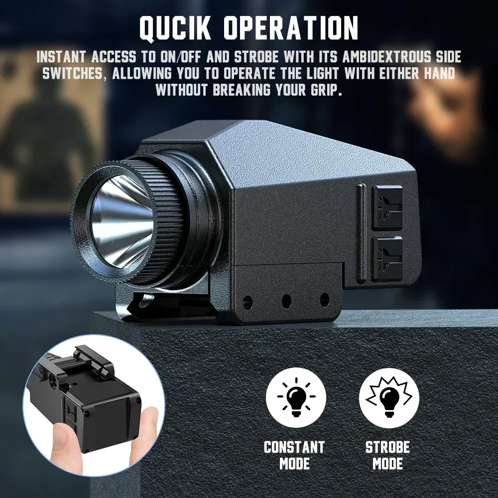 1000LM Tactical LED Flashlight Combo Red/Green/Blue/Purple Dot La-ser Sight Pistol Gun Light for 20mm Rail Hunting - view 3