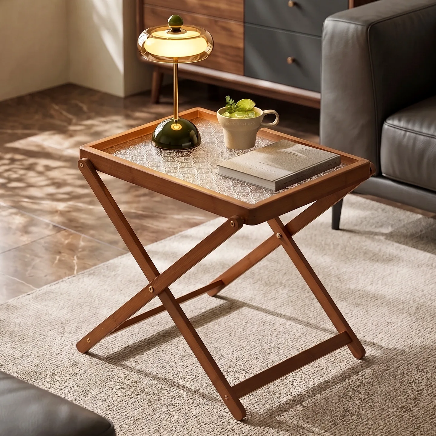 Folding small table outdoor picnic portable small coffee table non-solid wood home living room mini net red side table