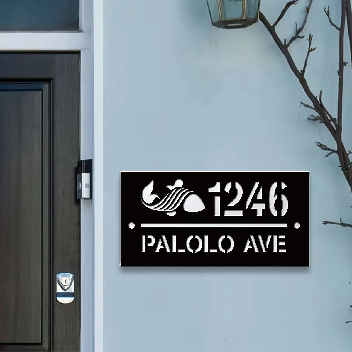 1Pc Custom Swan fish Number&Text Acrylic House Number Door Street Sign Plaque,Home Room Garden Decor,Birthday Wedding Gift