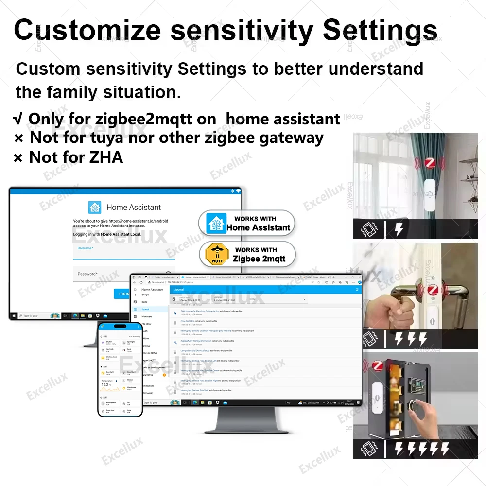Zigbee สมาร์ทเซ็นเซอร์การสั่นสะเทือน Home Security Protection Real-time Monitor Shock Alarm Sensor ทํางานร่วมกับ Home Assistant Zigbee2MQTT