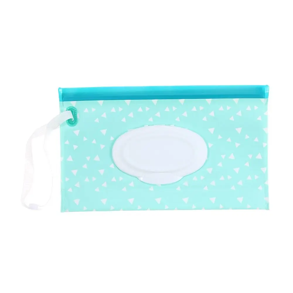 Cute Stroller Accessories Wet Wipes Bag Portable Flip Cover Tissue Box Snap-Strap Napkin Storage Boxes