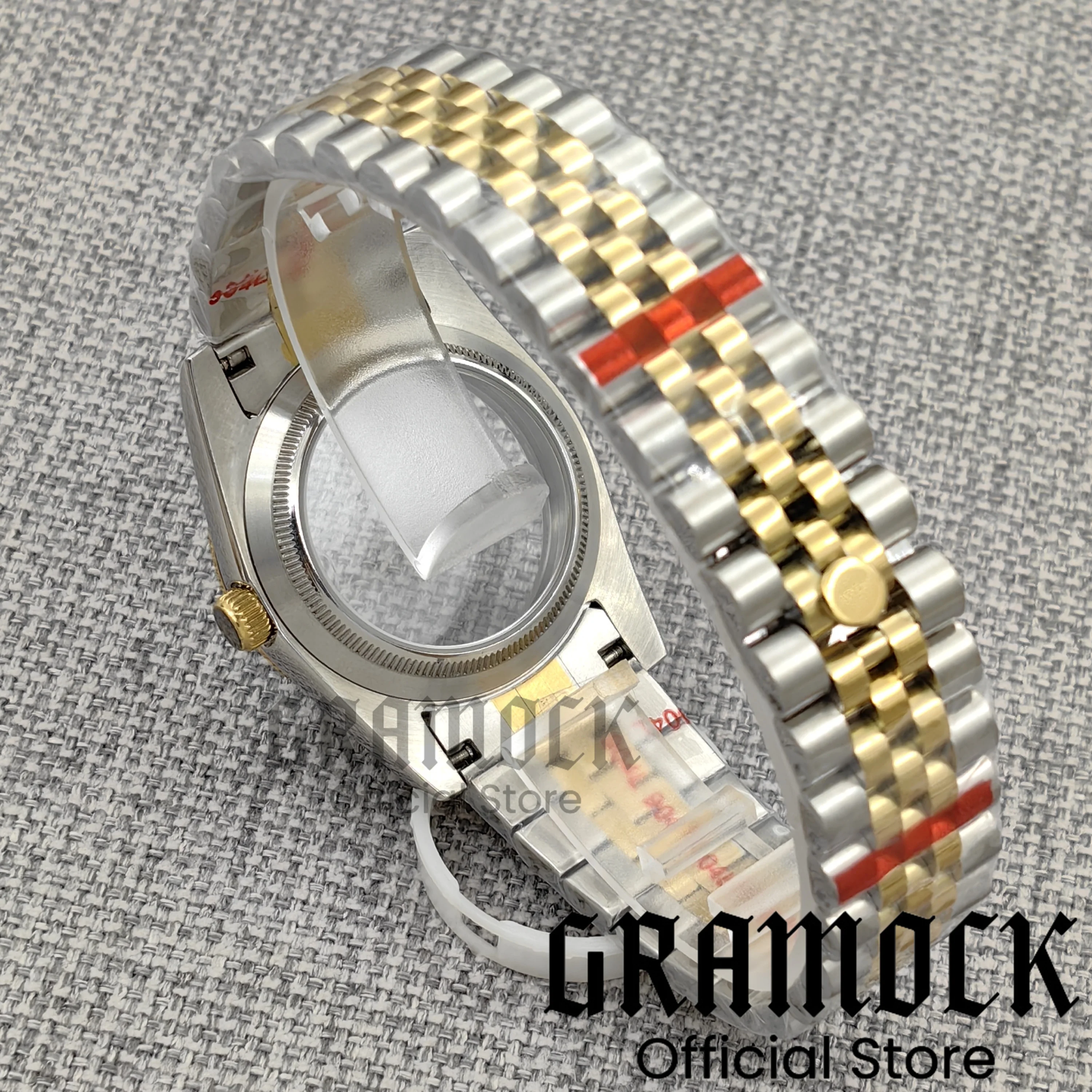 Gramock 36mm/39mm Transparent Bottom Oyster Perpetual Diamond Case Sapphire Glass Fit NH35/36 ETA2824 PT5000 Miyota8215 Movement