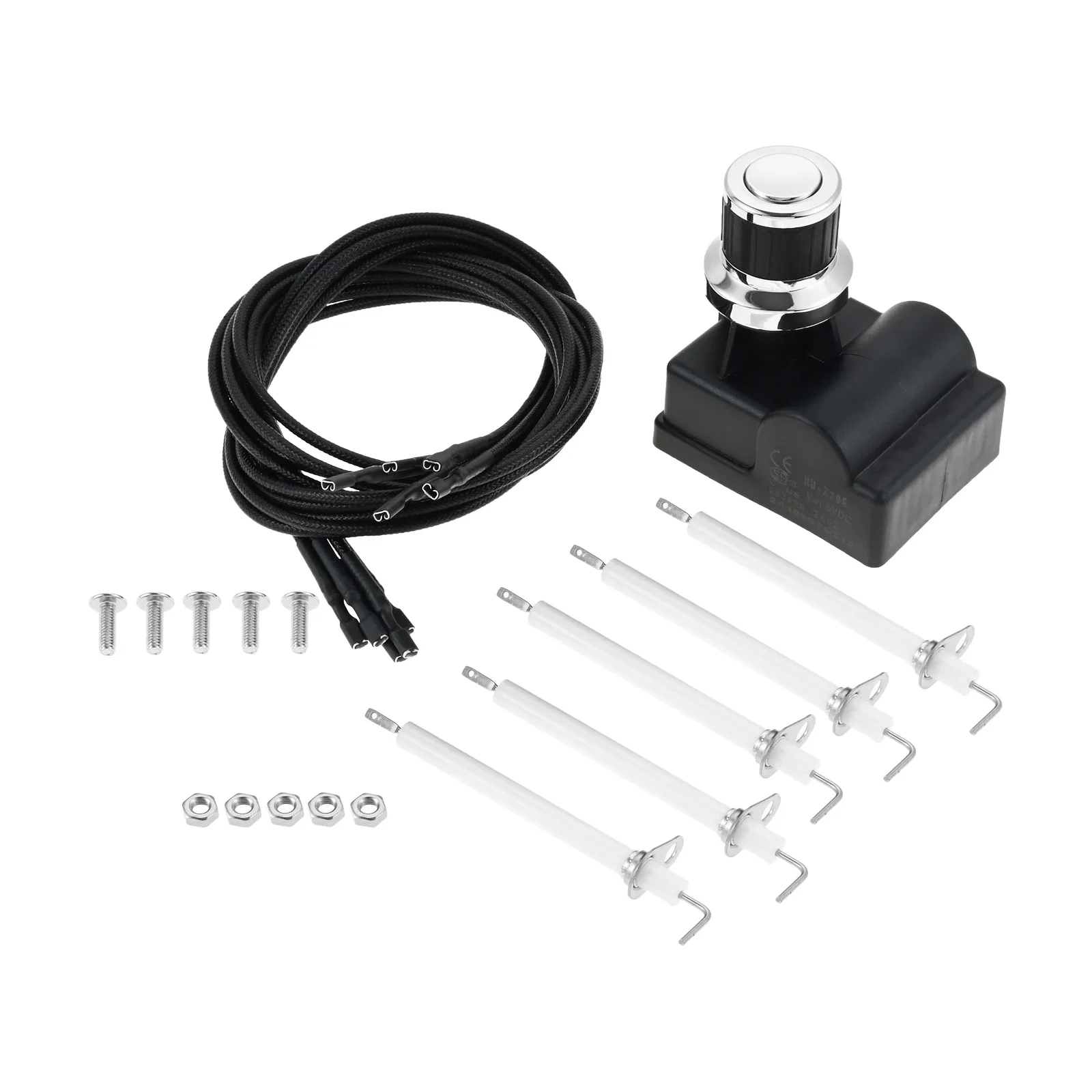 DHL-128-6Q 6-Outlet Electronic Push Button Pulse Igniter 5 Burner Mount Kit Fit for Member's Mark GR2210601-MM-00 Grill Ignitor