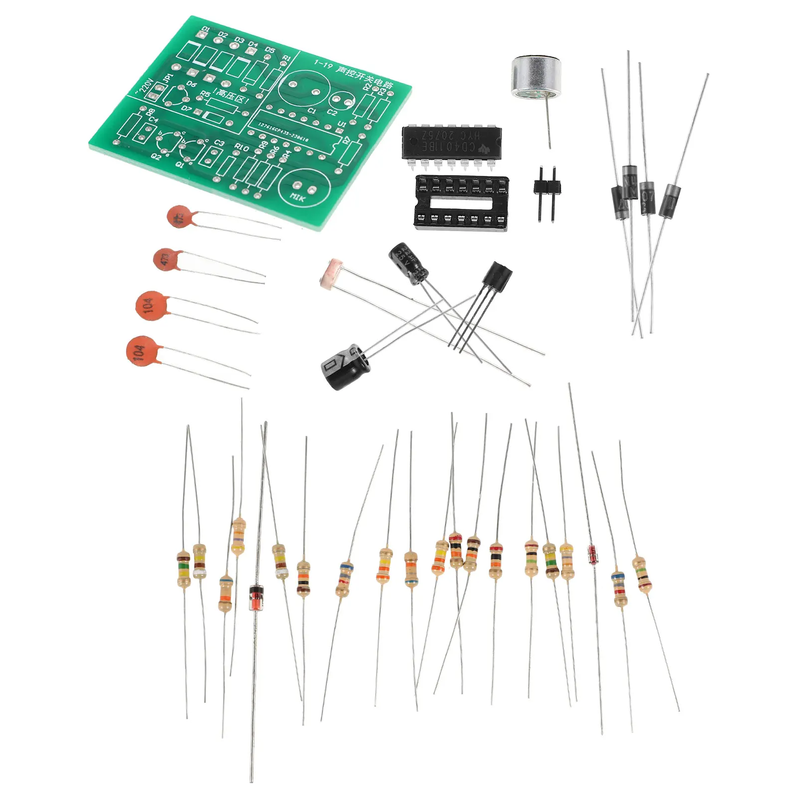 

Voice Control Circuit Board Kit Electronic Switch Integrated PCB Module DIY Sound Sensor Electronics Beginner Soldering