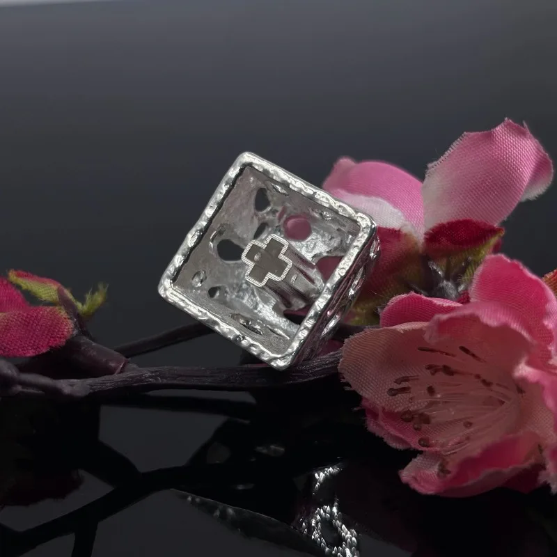 925 Sterling Silver Metal Keycaps with Personalized Artisan Keycap OEM Profile Hollow Luxury Custom Key Caps Mechanical Keyboard