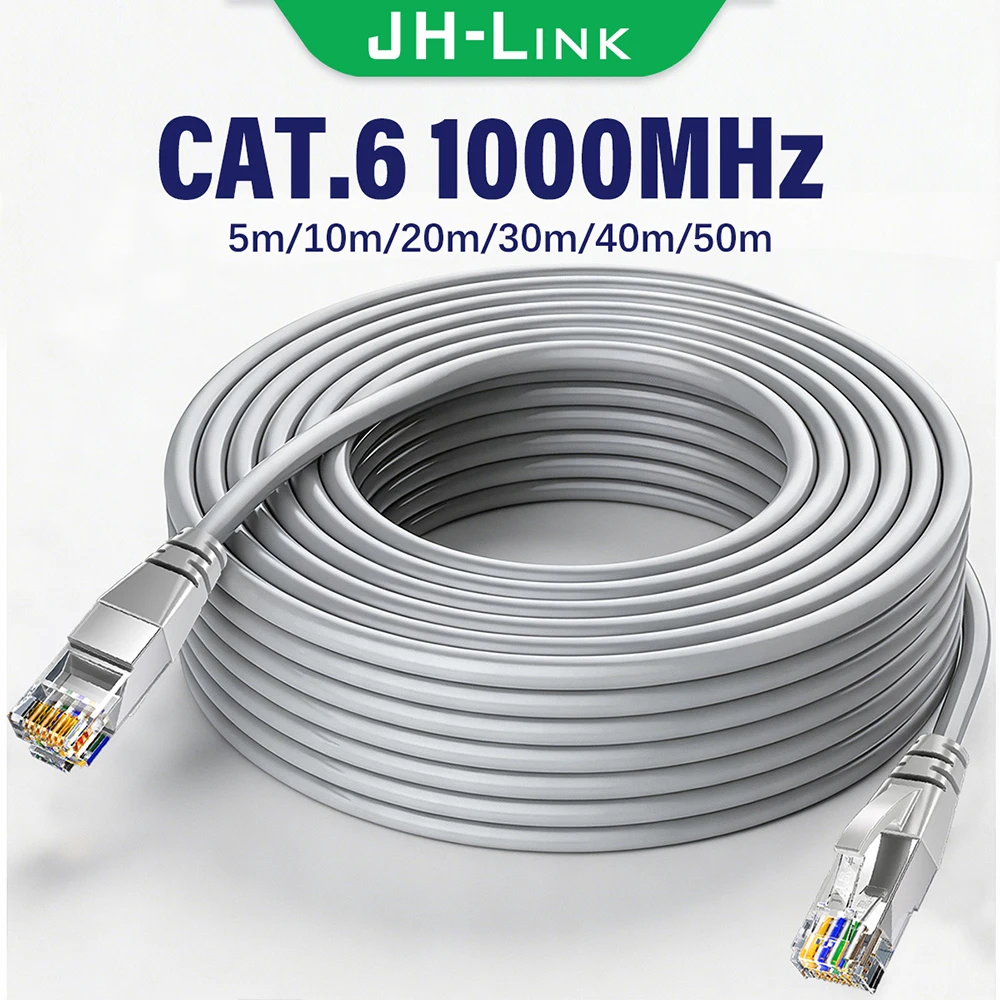 Cat6 Ethernet Cable RJ45 Gigabit LAN Network Patch Cord 1000Mbps 8‑Core Twisted Pair PVC Wire for Router PC PS4 PS5 Modem NAS Mu