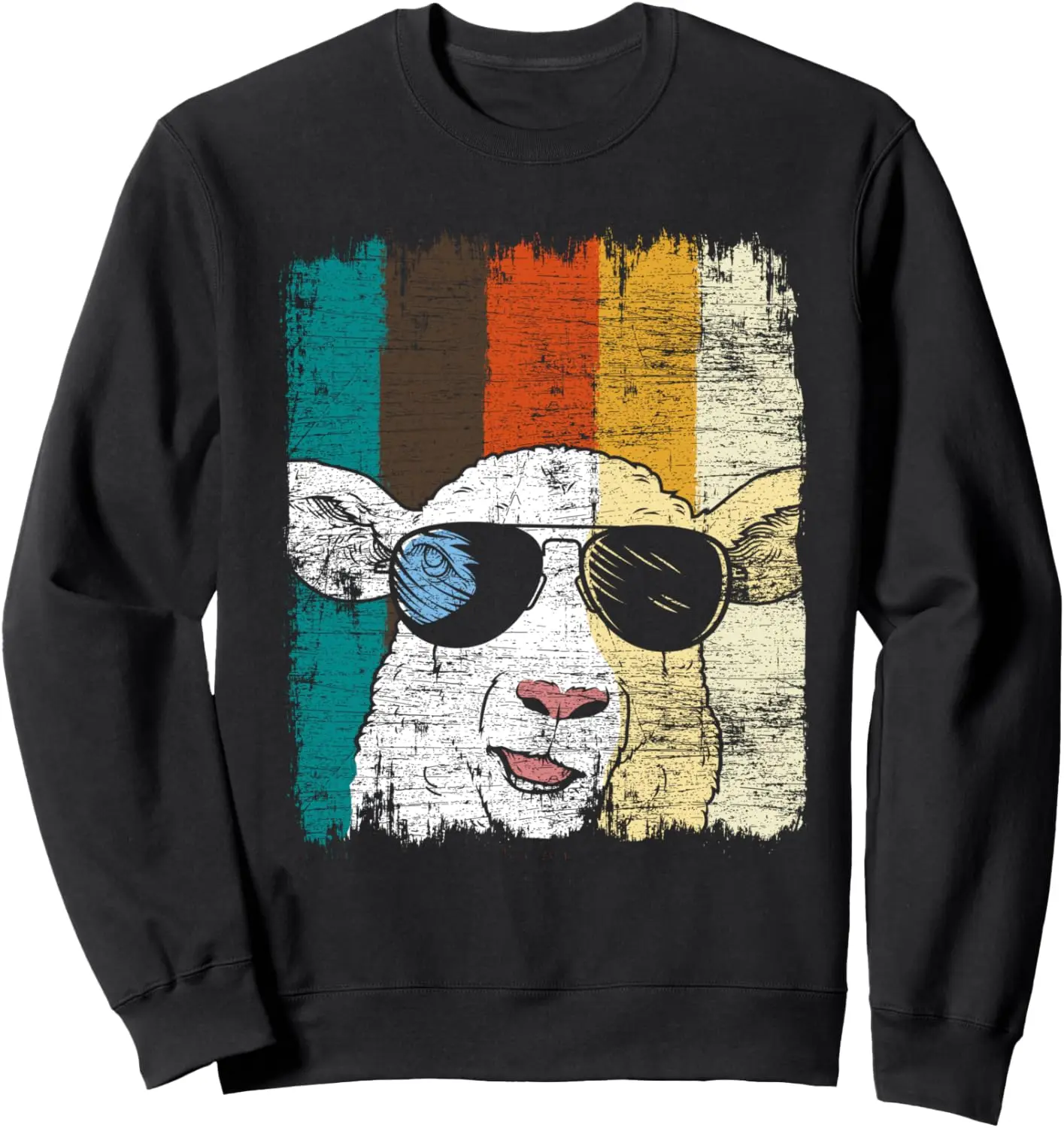 

Farming Cool Sunglasses Farm Animal Farmer Retro Sheep Sweatshirt