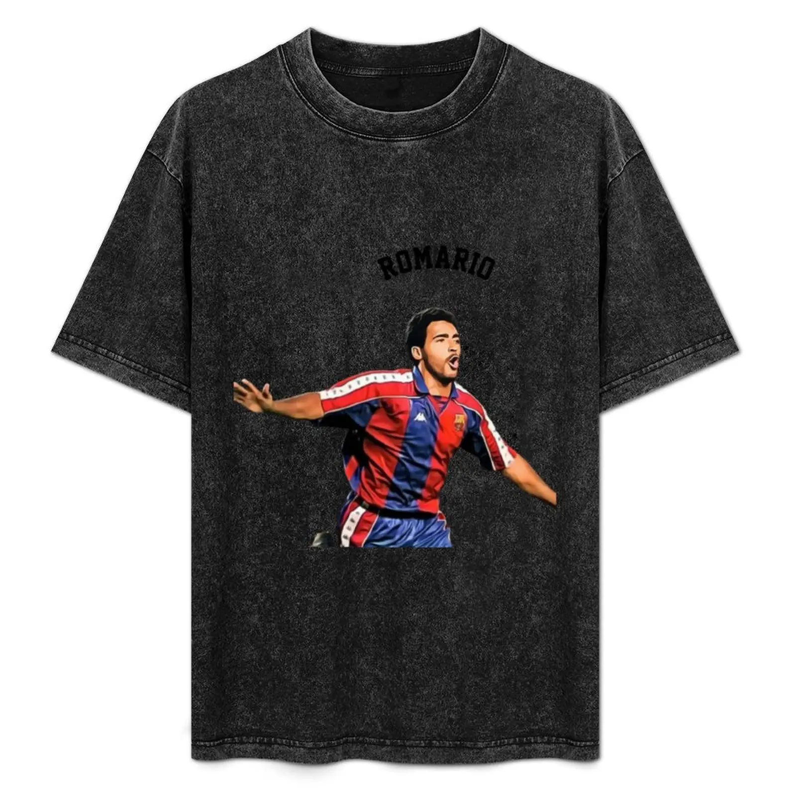 Legends of The Beautiful Game Cartoon Collection Legends Romario Cartoon Artwork162 T-Shirt Everyday Wear Basic Short Sleeve Top