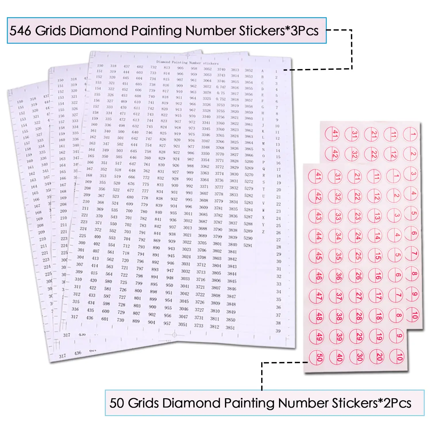 Kolorowe naklejki z numerami, 546 etykiet do akcesoria diamenciki malowanie pudełka do przechowywania, samoprzylepne zestawy zestaw do malowania