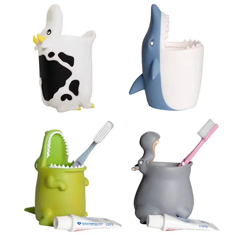 

Hippo Crocodile Shark Cow Creative Children's Toothbrush Holder