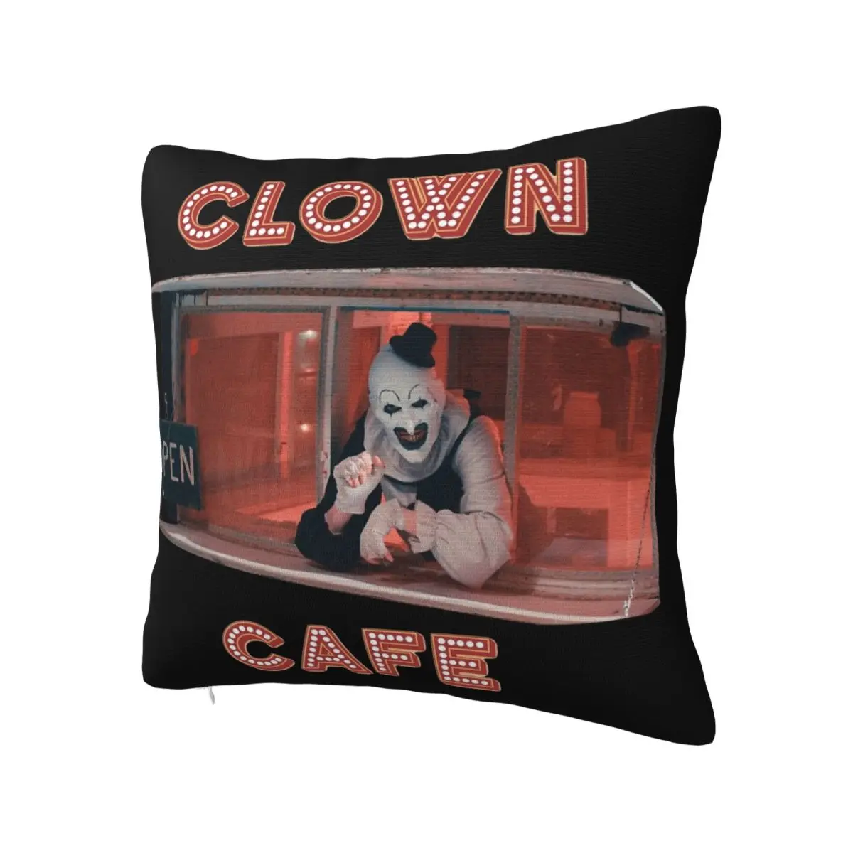 Terrifier Clown Cafe Pillowcase Double-sided Cushion Cover Decoration Horror Art Halloween Film Pillow Case Cover Sofa Zippered