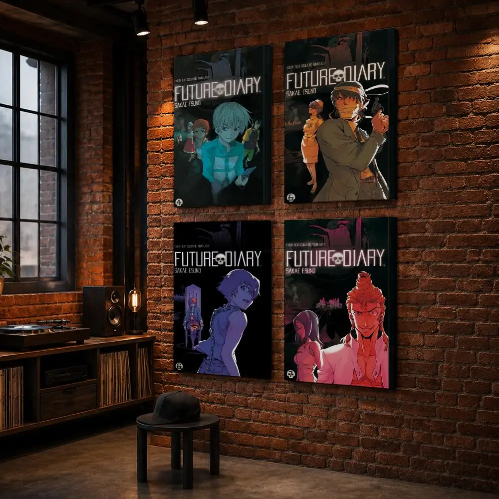 Mirai Nikki The Future Diary Framed Wall Painting Wood Framed Wall Art Print For Bedroom Living Room Hallway Office Home Decor