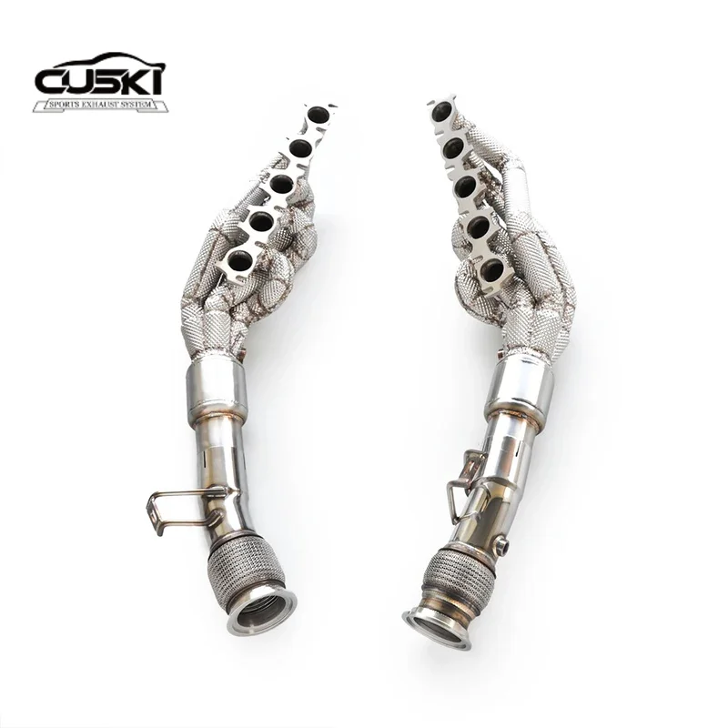 High performance exhaust components suitable for AUDI R8 V10 5.2L 2010-2019 stainless steel cat free downspout