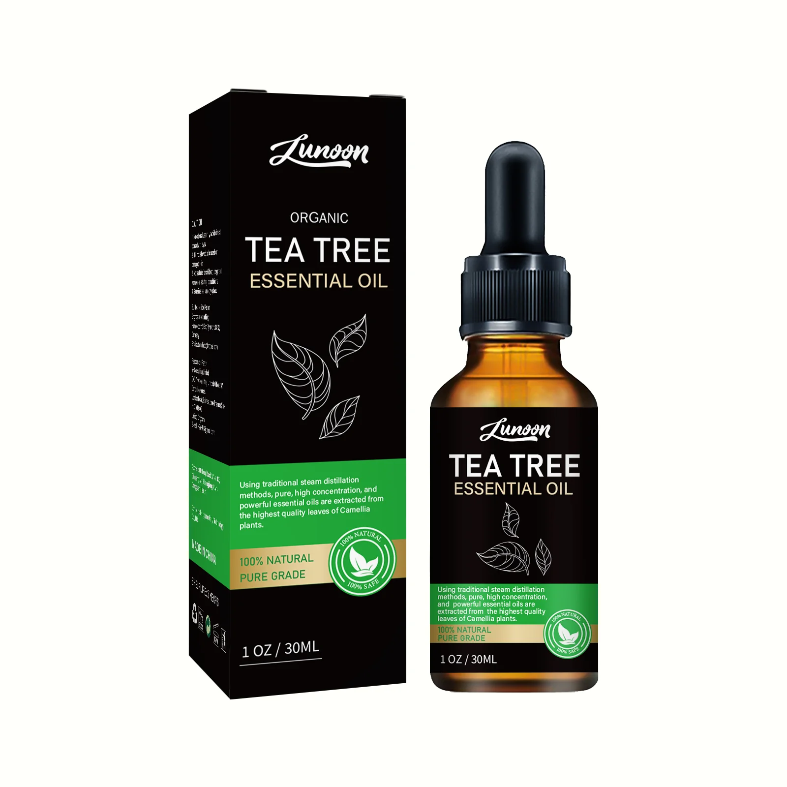 LUNOON Tea Tree Essential Oil 30ml for Hair Growth, Scalp Nourishment & Dry Skin Care Multi-Use Natural Tea Tree Oil