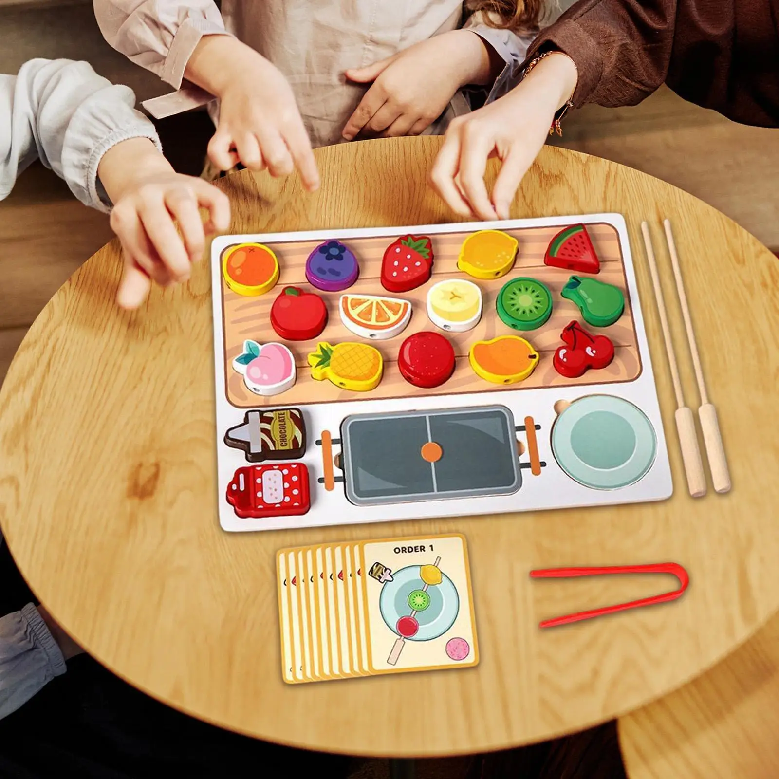 Jouets de fruits en bois pour enfants, ensemble de jeu de cuisine pour enfants, tout-petits, enfants