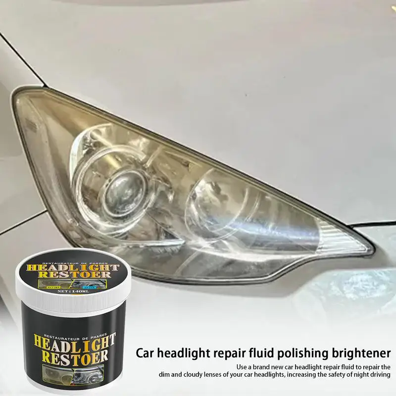 Headlight Restoration 140ml Car Light Cleaner Car Headlight Repair Fluid Automotive Headlight Restoration Use On Lenses