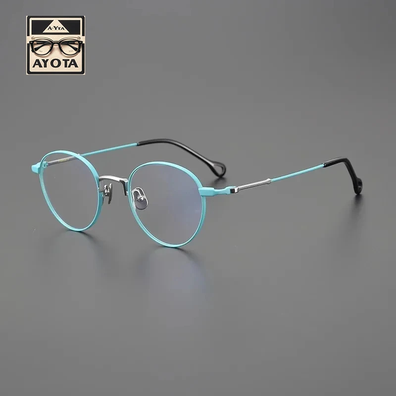 

Ultralight Pure Titanium Glasses Frame Women's High Quality Vintage Two-color Round Myopia Reading Prescription Glasses for Men