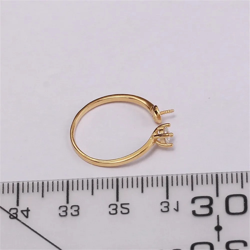 Solid S925 Sterling Silver Pearl Ring Settings Findings & Accessories  for Jewelry Making Bulk Wholesale Craft Supplies No Pearl