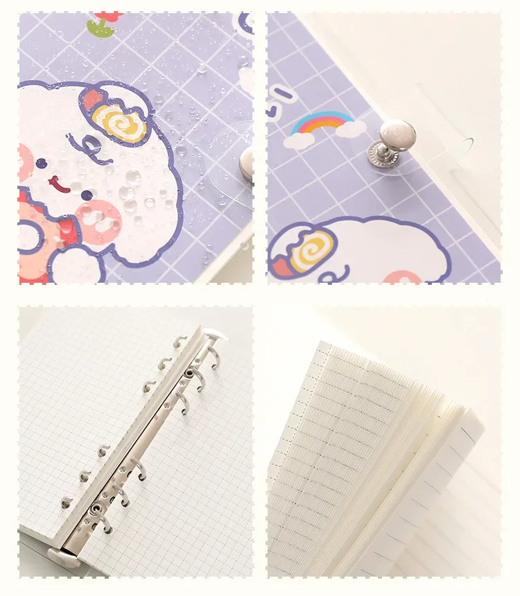 100sheet Cute Notebook Lovely Cartoon Bear Rabbit Puppy Cat Loose Lead Notepad Kawaii Scrapbooking Journal Student Supplies