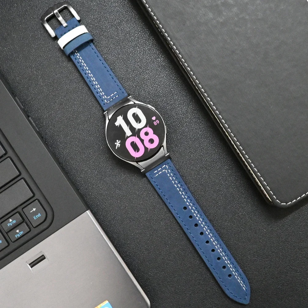 

Ремешок из натуральной кожи для Samsung Galaxy Watch 6Classic, быстросъемный браслет для Galaxy 5 6 44 мм 40 мм, 47 мм 43 мм 5Pro 45 мм