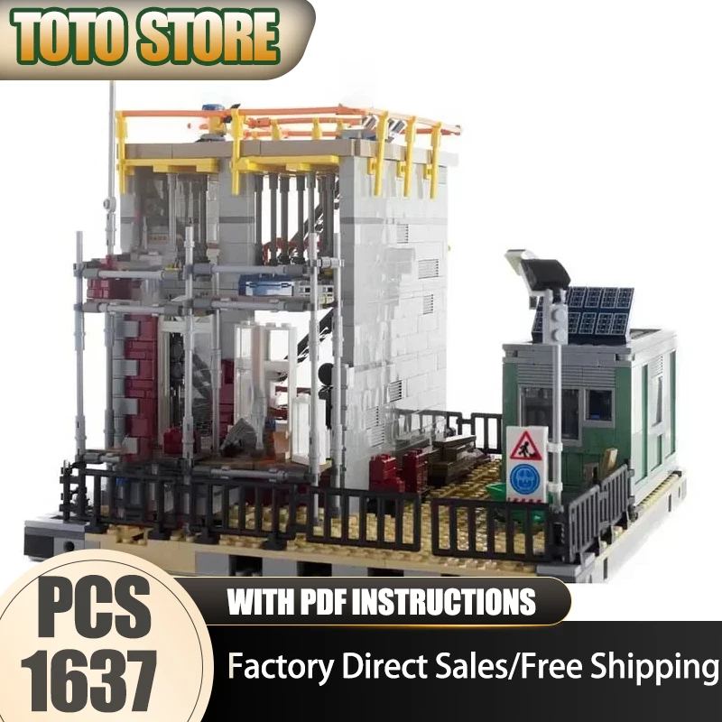 City Street View Model Moc Building Bricks Construction Site Model Technology Blocks Gifts Christmas Toys DIY Assembly Set